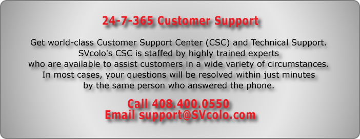 SVCOLO 24-7-365 Customer Support
